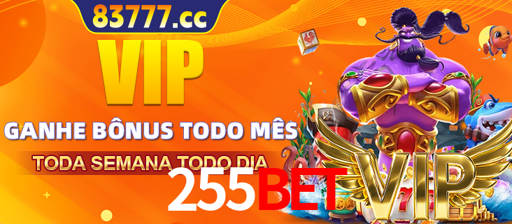 Banner promocional do 255BET oferecendo 100% de recompensas adicionais contínuas para quem fizer o login diário (Daily sign-in), com um mascote de coelho.