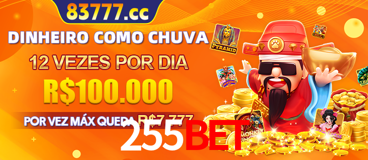 Banner do programa de recompensas Recomende para amigos do 255BET, detalhando os bônus por convidar amigos, com prêmios que chegam a R$288.888.